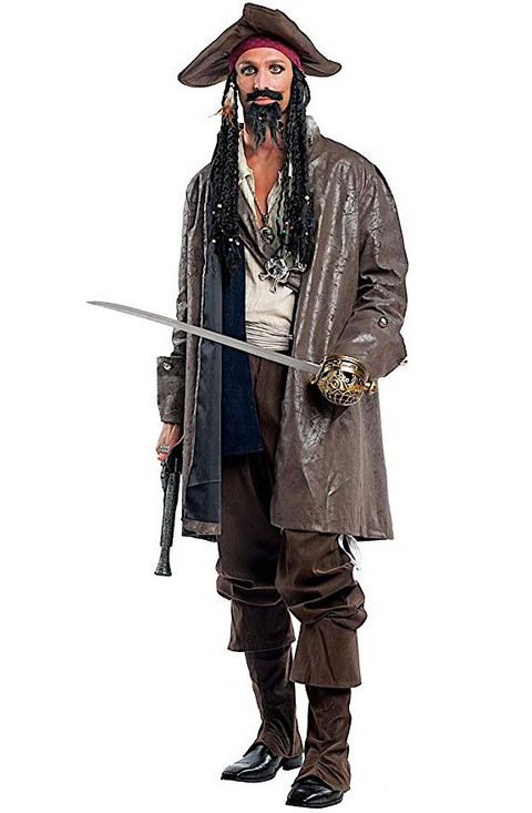 Mens Deluxe Pirate Jack Fancy Dress Costume