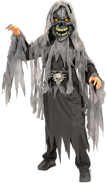 Boys Evil Skull Zombie Fancy Dress Costume