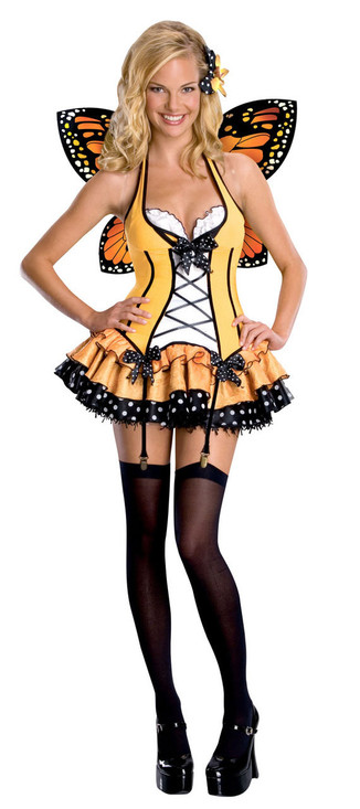 Ladies Yellow Butterfly Fancy Dress Costume