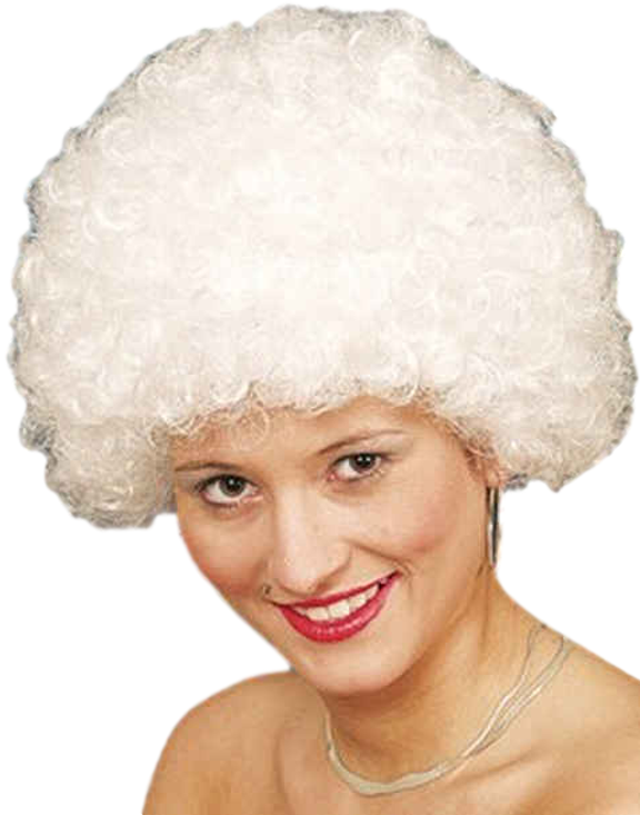 Adult White Afro Wig