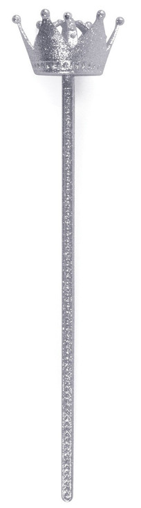 Glittery Silver Crown Fancy Dress Wand