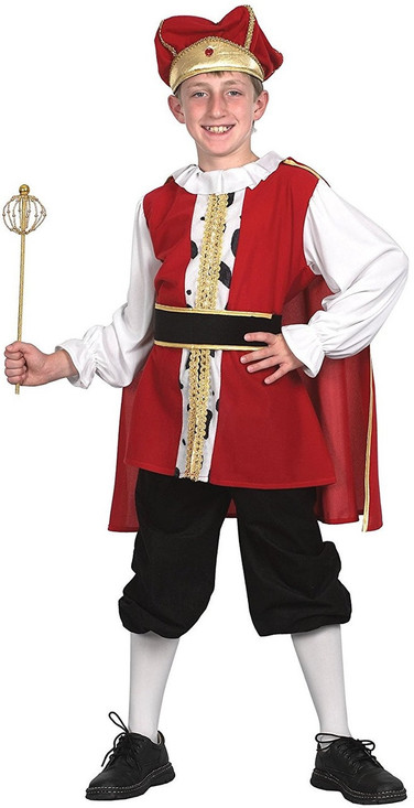 Boys Medieval King Fancy Dress Costume