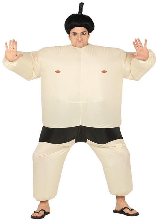 Mens Inflatable Sumo Fancy Dress Costume