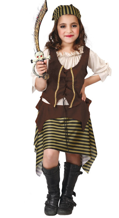 Girls Pirate Fancy Dress Costume