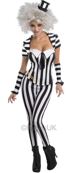 Ladies Beetlejuice Fancy Dress Costume