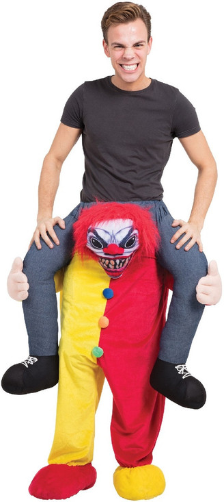 Adults Ride On Horror Clown Fancy Dress Costume