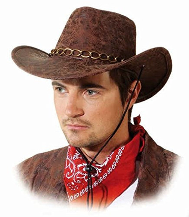 Adults Brown Cowboy Fancy Dress Hat