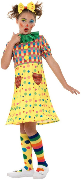 Girls Spotty Clown Fancy Dress Costume 1