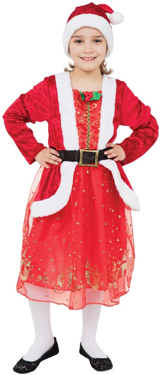 Girls Miss Santa Fancy Dress Costume