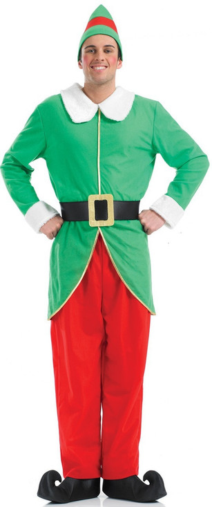Mens Christmas Elf Fancy Dress Costume