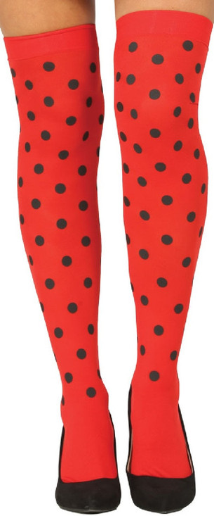 Ladies Red Polka Dot Stockings