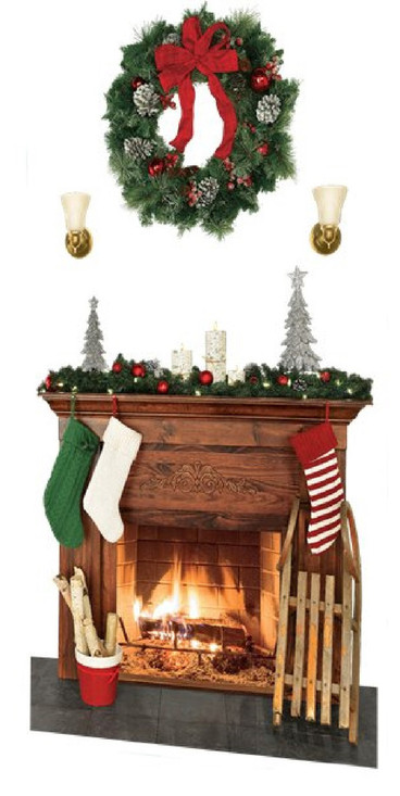 Christmas Fireplace Scene Setter