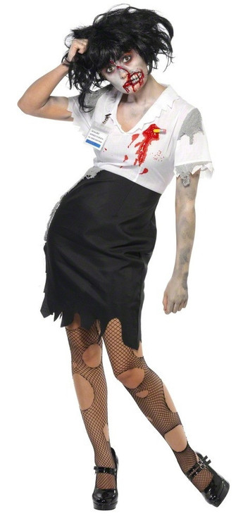 Ladies 'Worked to Death' Zombie Fancy Dress Costume