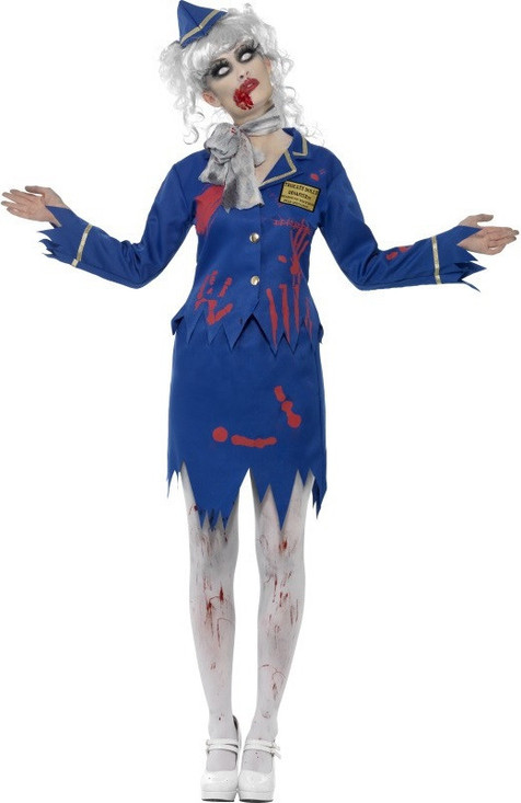 Ladies Zombie Air Hostess Fancy Dress Costume