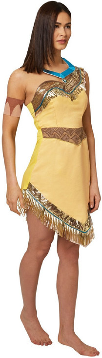 Ladies Disney Pocahontas Fancy Dress Costume