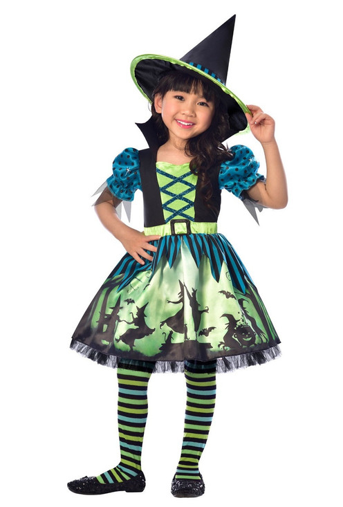 Girls Hocus Pocus Witch Fancy Dress Costume