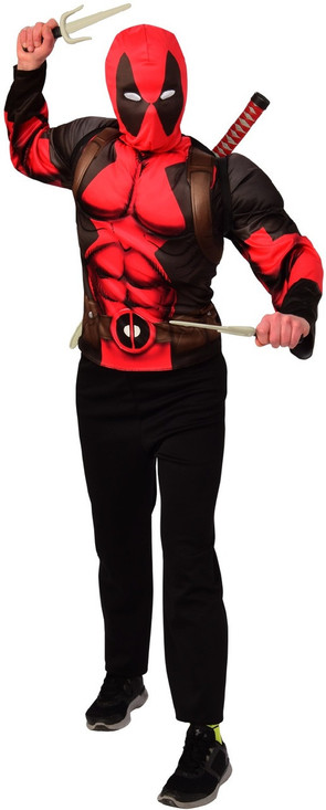 Teen Boys Instant Deadpool Fancy Dress Costume Kit