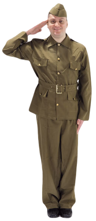 Mens British WW2 Army Fancy Dress Costume