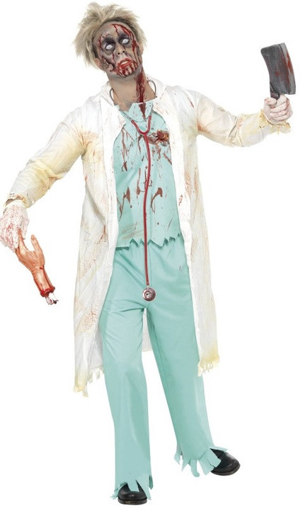 Mens Zombie Doctor Fancy Dress Costume 2