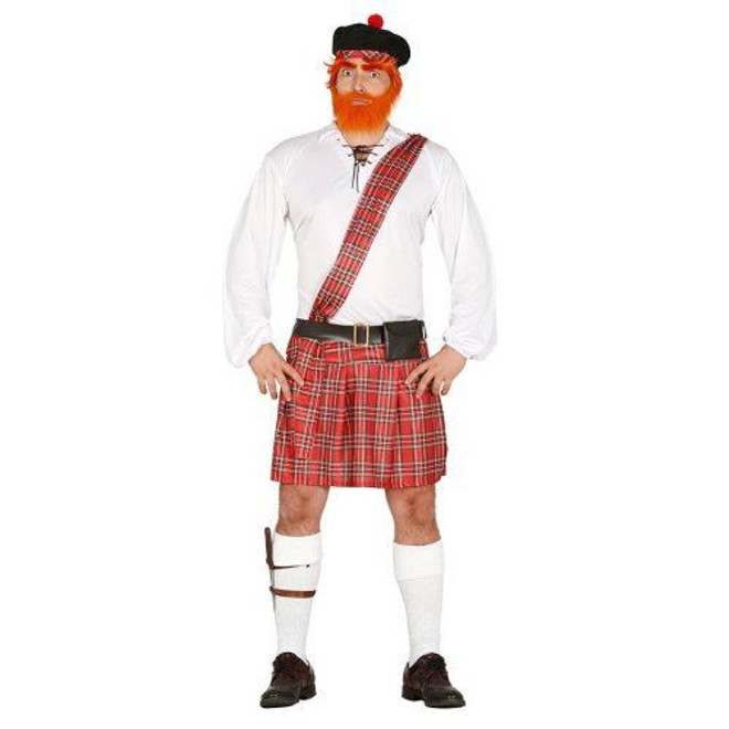 Mens Scottish Tartan Man Fancy Dress Costume