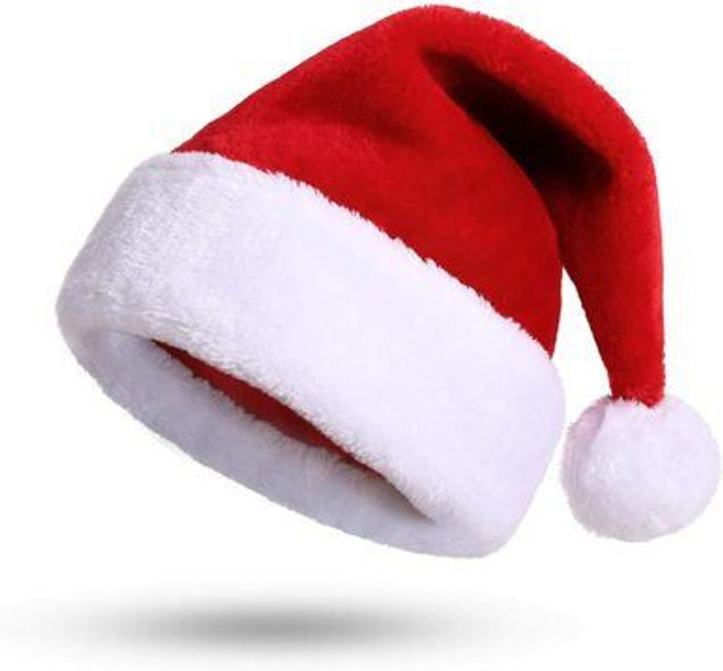 Adults Plush Santa Hat One Size