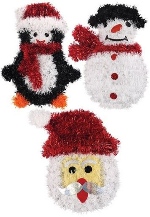 Christmas Tinsel Decorations (Pack of 3)