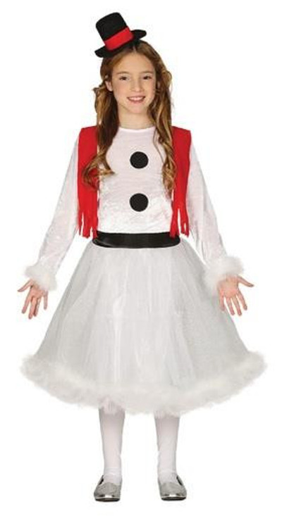 Girls Frosty Snowman Fancy Dress Costume