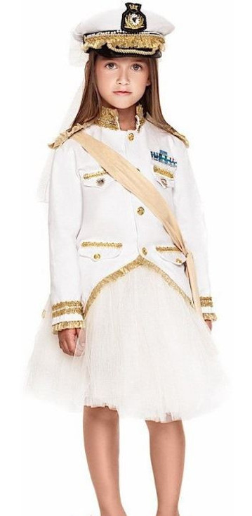 Girls White Sailor Officer