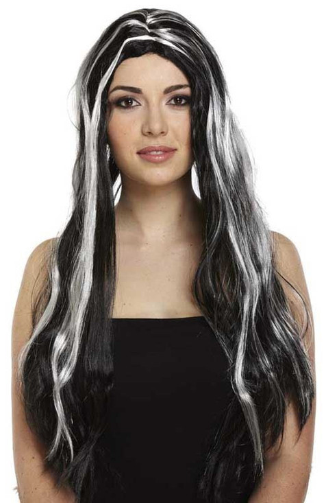 Black/White Streak Wig