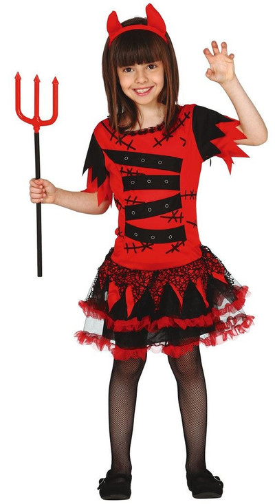 Girls Demonic Devil Fancy Dress Costume