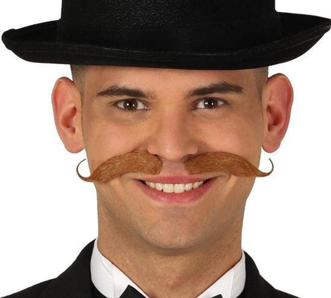 Mens Brown Bavarian Moustache