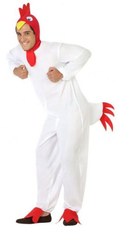 Mens White Rooster Chicken Costume