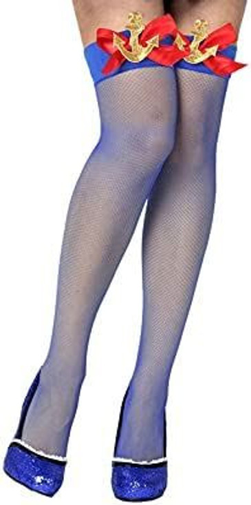 Blue Fishnet Sailor Stockings