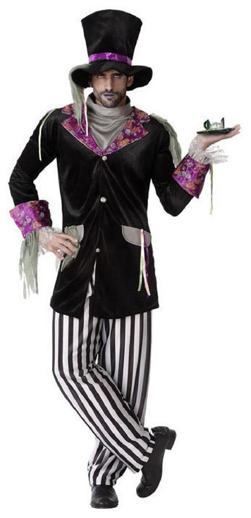 Mens Gothic Mad Hatter Fancy Dress Costume