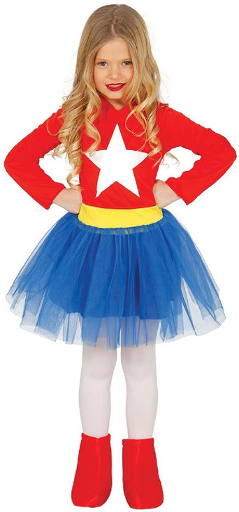 Girls Superhero Tutu Fancy Dress Costume 1