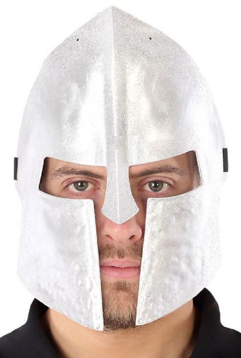 Mens Silver Spartan Helmet