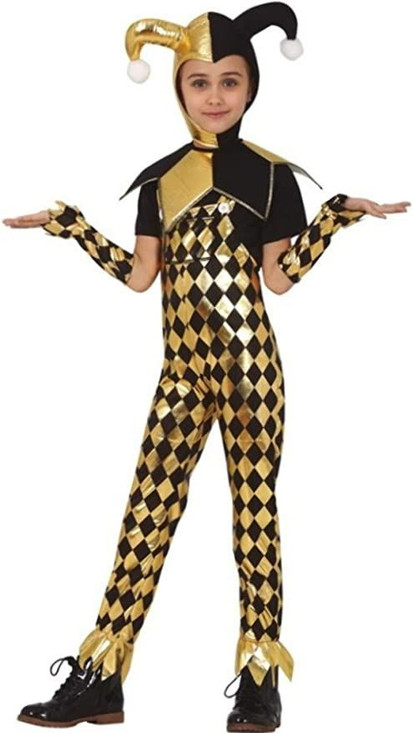 Child's Black/Gold Jester Costume