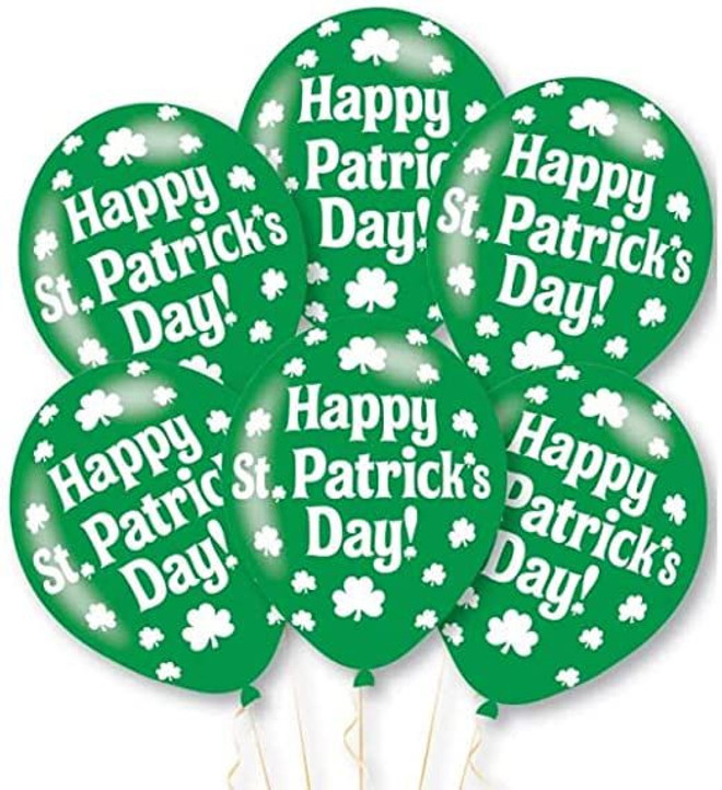 Happy St Patrick's Day Latex Balloon (Pack of 6)