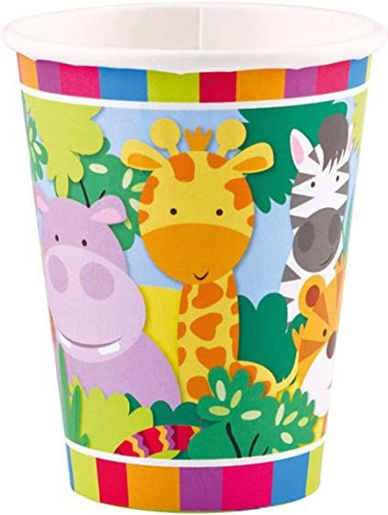 Jungle Friends Birthday Party Paper Cups - 8 Pack