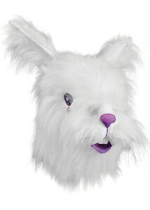 Fluffy White Rabbit Mask