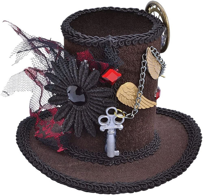 Ladies Mini Clip-On Steampunk Top Hat