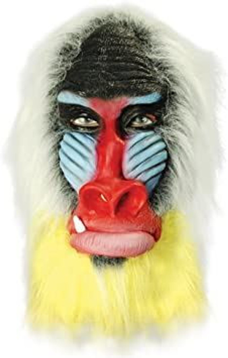 Latex Mandrill Baboon Mask One Size
