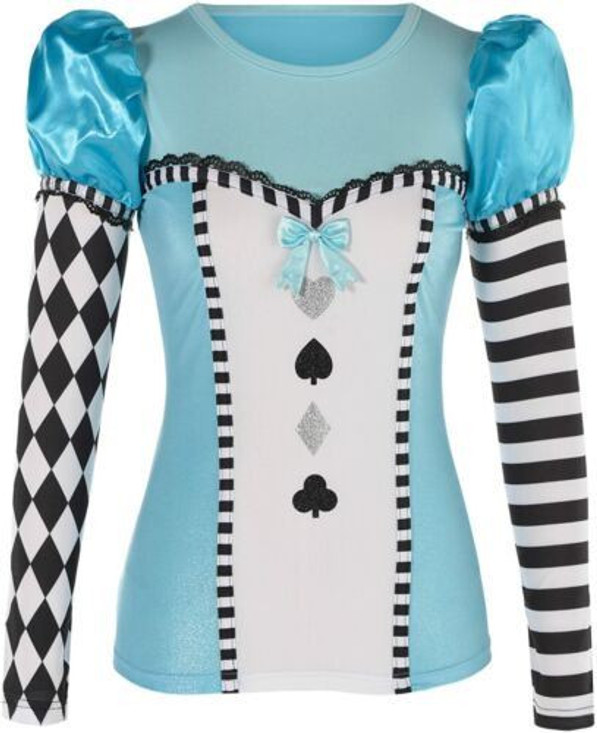 Adult Alice in Wonderland Long Sleeve Top Costume