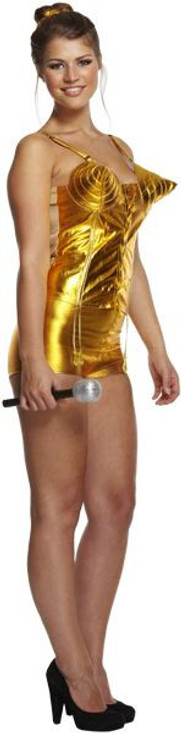 Ladies Queen Of Pop Gold Madonna Costume