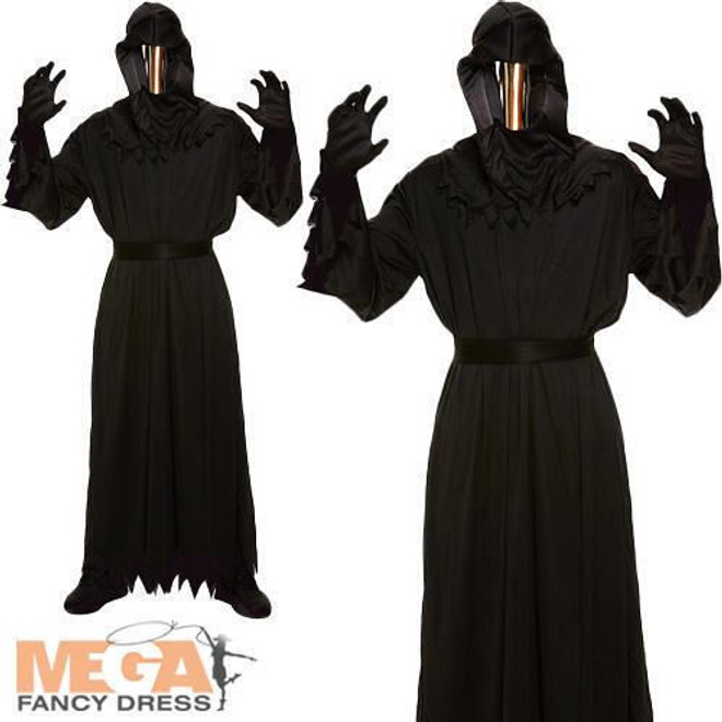 Adult Mirror Faced Grim Reaper Costume One Size