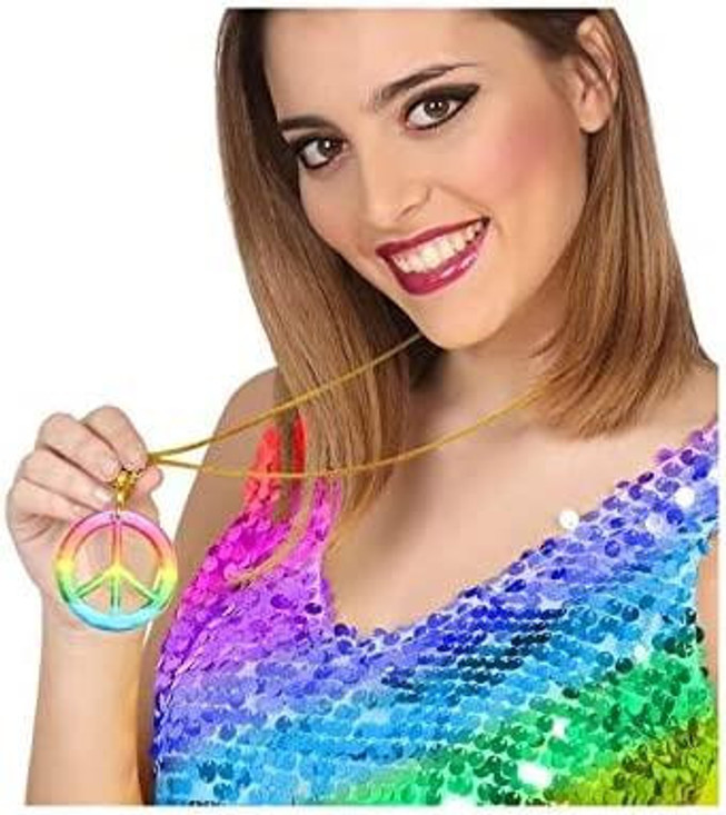 Ladies Rainbow Peace Necklace