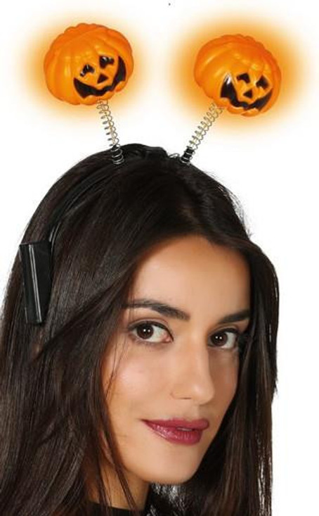 Ladies Light Up Pumpkin Boppers Hairband