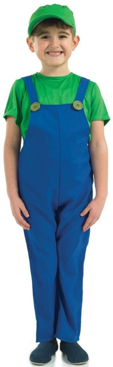 Boys Green Plumber Fancy Dress Costume