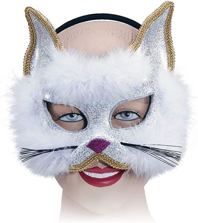 Carnival Glitter Cat Face Mask