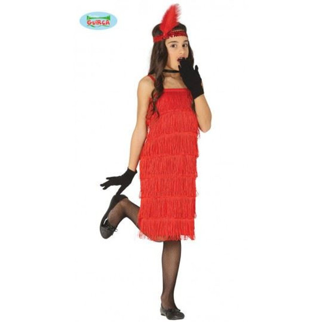 Girls Charleston Dancer Dress Costume Red